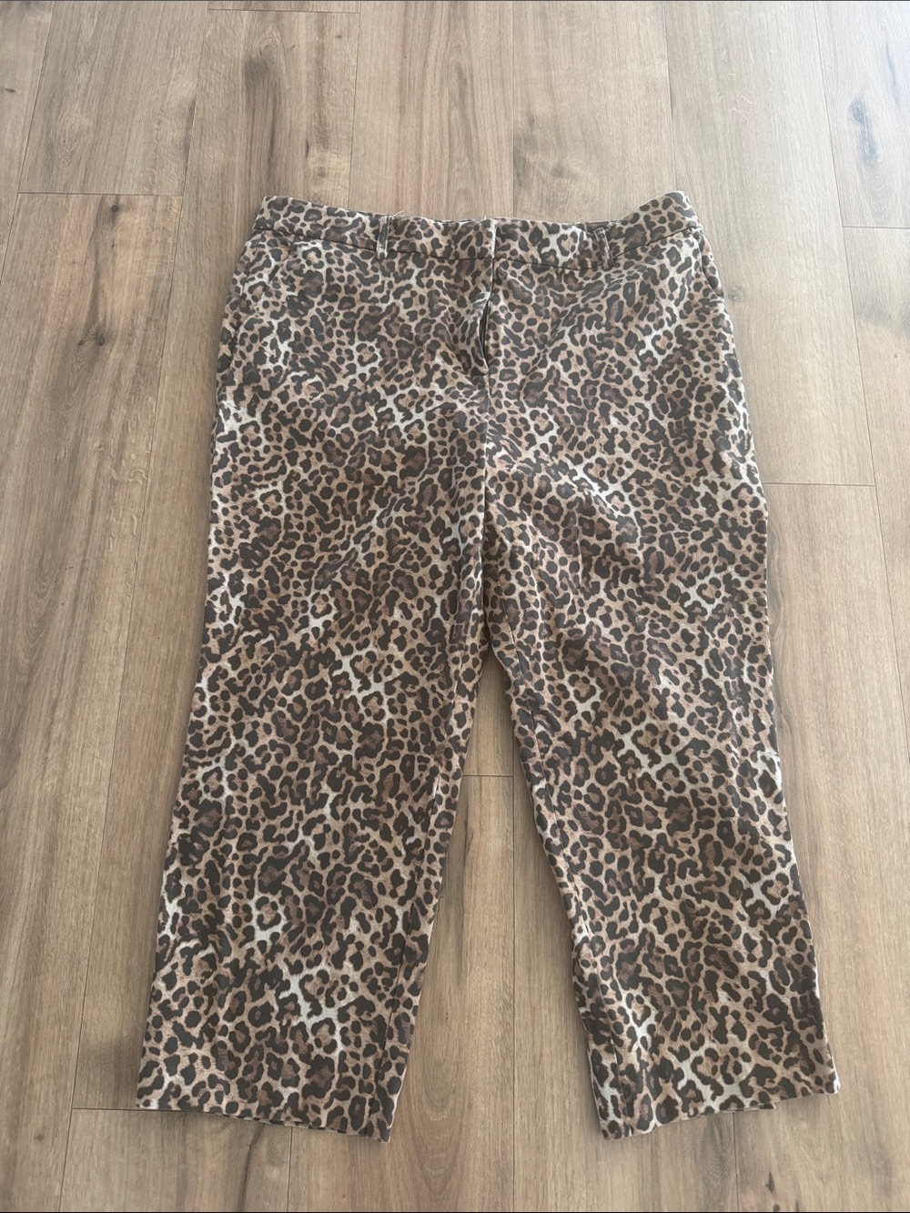 LOFT Brown Leopard Print Cropped Pants